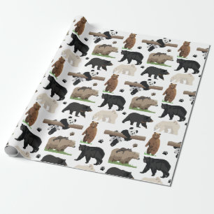 Papel De Presente Padrão de Urso