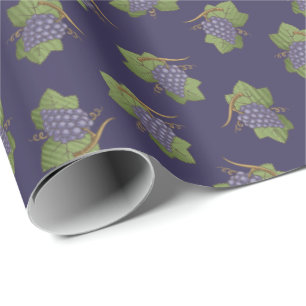 Papel De Presente Padrão de Uvas Lilac