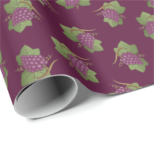 Papel De Presente Padrão de Uvas Vermelhas (Ponta do rolo)