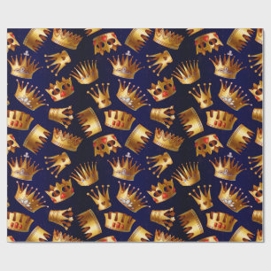 Papel De Presente Padrão de várias coroas de ouro