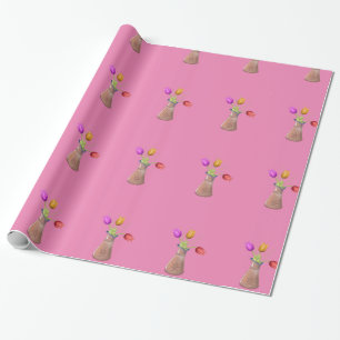 Papel De Presente Padrão de vasos de flores