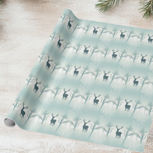Papel De Presente Padrão de veado e árvore (Criador carregado)