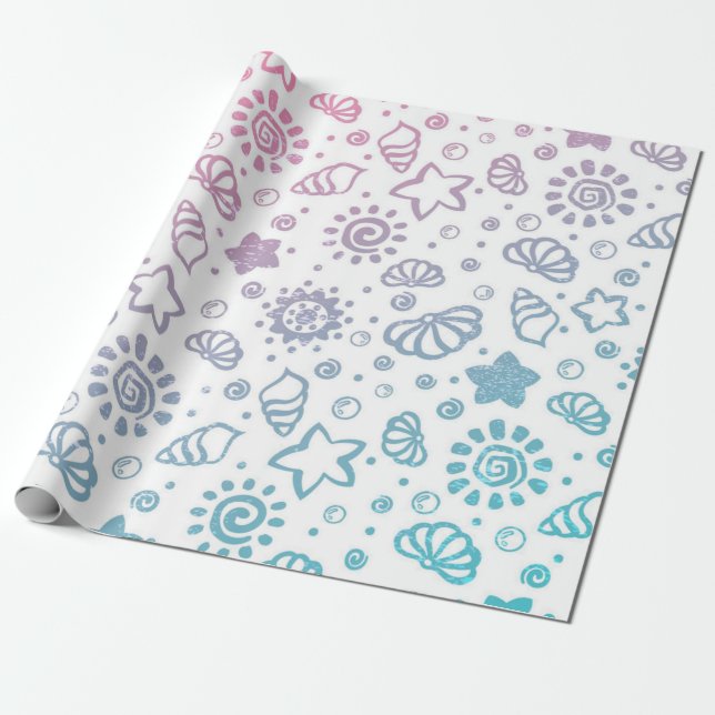 Papel De Presente Padrão de Verão (Desenrolado)