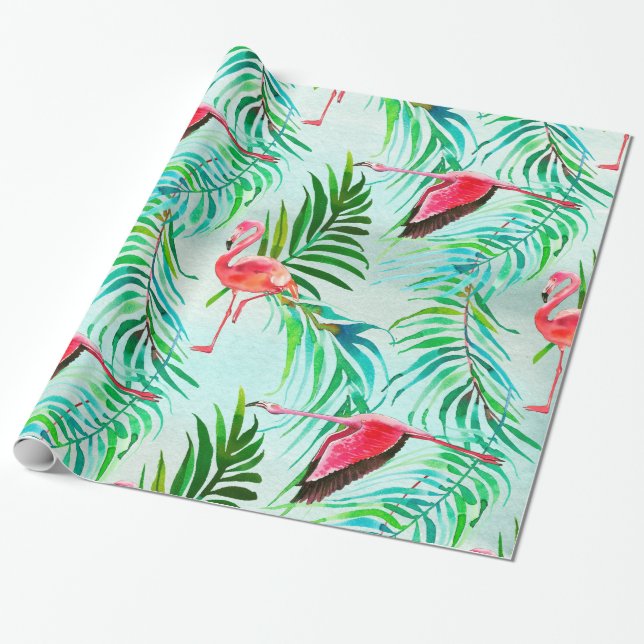 Papel De Presente Padrão de Verão tropical (Desenrolado)