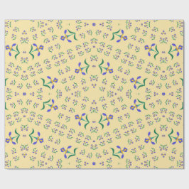 Papel De Presente padrão de vetor contínuo de flores design