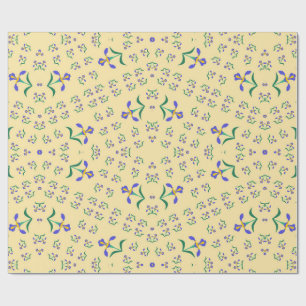 Papel De Presente padrão de vetor contínuo de flores design