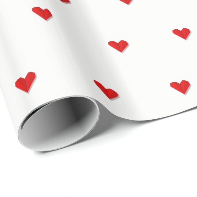 Papel De Presente Padrão de vetor do Love Heart Origami (Ponta do rolo)