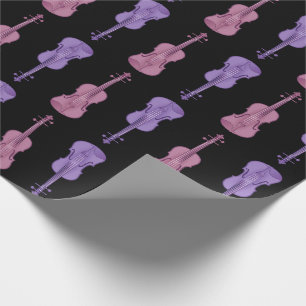 Papel De Presente Padrão de Violino - Lavanda e Rosa