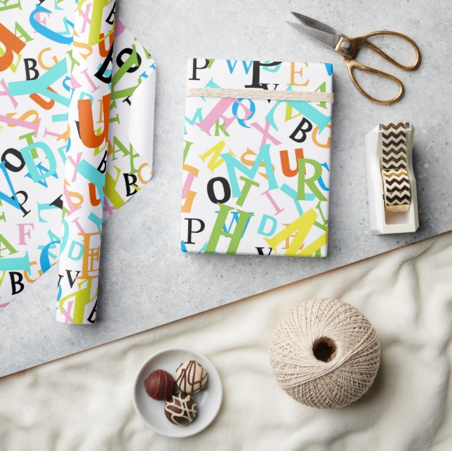 Papel De Presente Padrão de Volta às Aulas  (Artesanato)