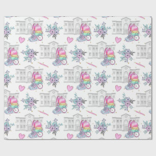 Papel De Presente Padrão de Volta às Aulas