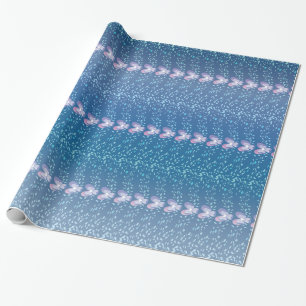 Papel De Presente Padrão de wallpaper de Violetas Florais Azuis Vint