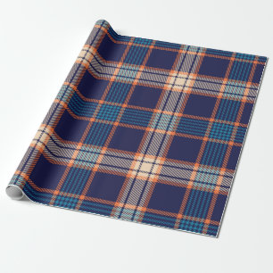 Papel De Presente padrão de xadrez de tartan marinho