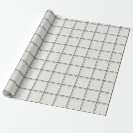 Papel De Presente Padrão de Xadrez de Vidro Azul Ardósia Atemporal