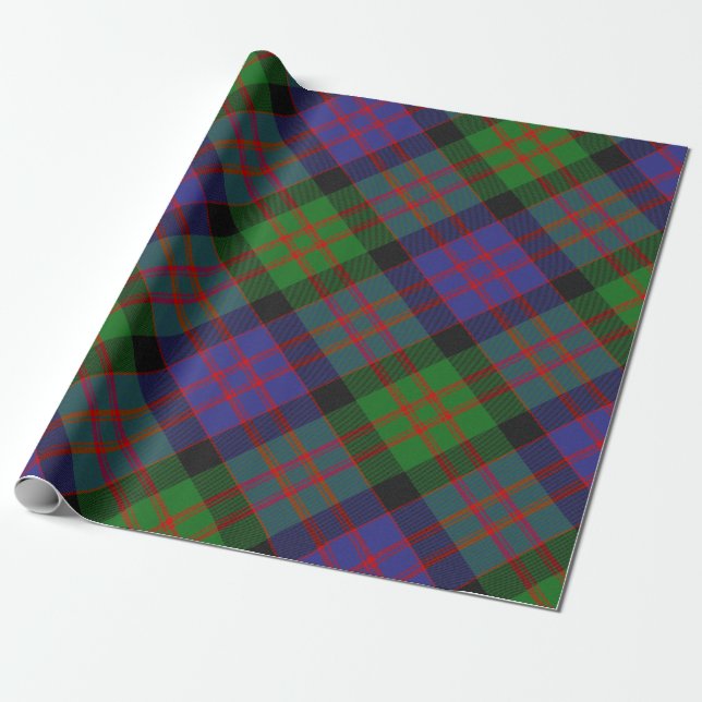 Papel De Presente Padrão de Xadrez do MacDonald Scottish Clan Tartan (Desenrolado)