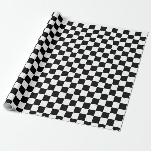 Papel De Presente Padrão de Xadrez Retro Checker dos Anos 60