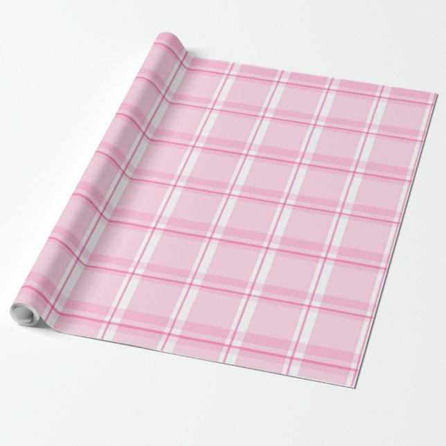 Papel De Presente Padrão de Xadrez rosa (Desenrolado)