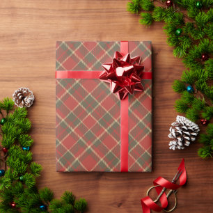 Papel De Presente Padrão de xadrez verde-roxo da vinheta