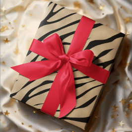 Papel De Presente Padrão de zebra do Ouro metálico
