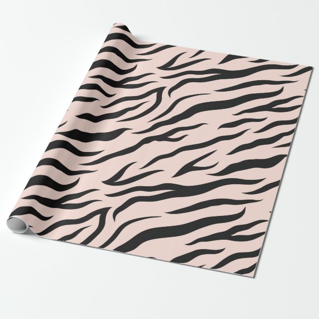 Papel De Presente Padrão de Zebra Rosa (Desenrolado)