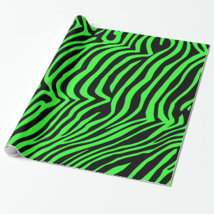 Papel De Presente Padrão de zebra verde néon