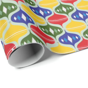 Papel De Presente Padrão Decorativo de Bola de Natal Colorida