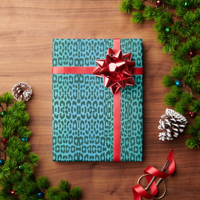 Papel De Presente Padrão decorativo geométrico de leopardo contínuo (Presente de Natal)