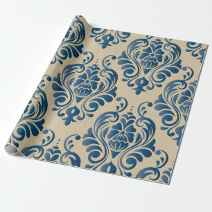 Papel De Presente Padrão descontínuo de Damasco de ornamento floral