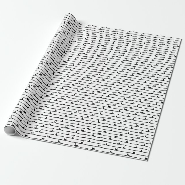 Papel De Presente Padrão Desenhado de Abstrato de Faixa Silhueta de  (Desenrolado)
