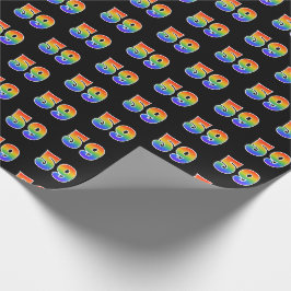 Papel De Presente Padrão Divertido de Espectro de Arco-íris "59" Núm