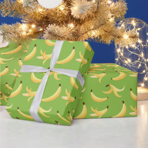 Papel De Presente Padrão divertido de festa com piadas de banana col