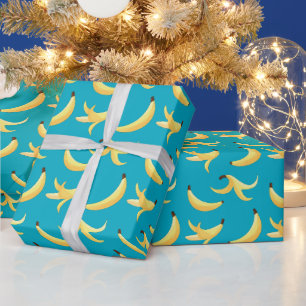 Papel De Presente Padrão divertido de festa com piadas de banana col