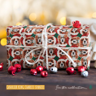 Papel De Presente Padrão Divertido de Natal do Cavalier King
