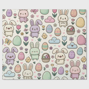 Papel De Presente Padrão Divertido do Coelho de Páscoa