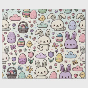Papel De Presente Padrão Divertido do Coelho de Páscoa