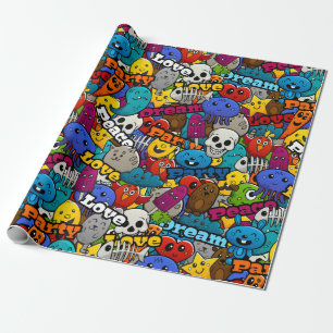 Papel De Presente Padrão do adesivo brilhante