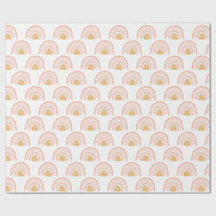 Papel De Presente Padrão do Arco-Íris Rosa Boho