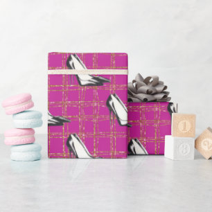 Papel De Presente Padrão do chefe da moça de moda