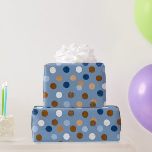 Papel De Presente Padrão do Dia dos Pais Azul e Marrom
