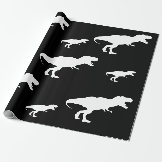 Papel De Presente Padrão do Dinossaur T Rex (Desenrolado)