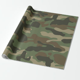 Papel De Presente Padrão do Exército Verde Camo de Camuflagem