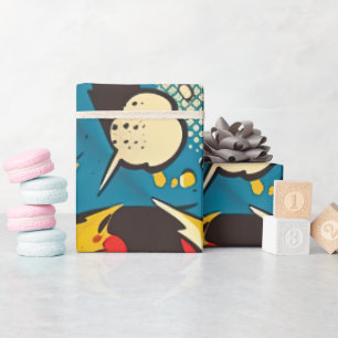 Papel De Presente Padrão do História em quadrinhos de Vintage Retro