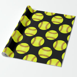Papel De Presente Padrão do Jogador de Bola de Softball