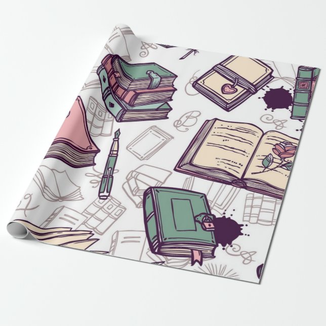 Papel De Presente Padrão do livro (Desenrolado)