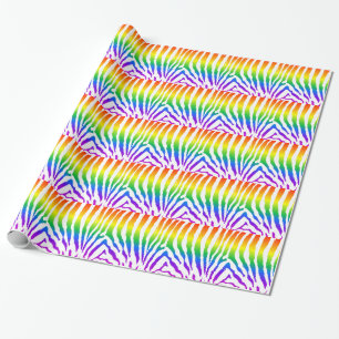 Papel De Presente Padrão do Rainbow Zebra