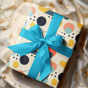 Papel De Presente Padrão do século médio. Formas Abstrato coloridas