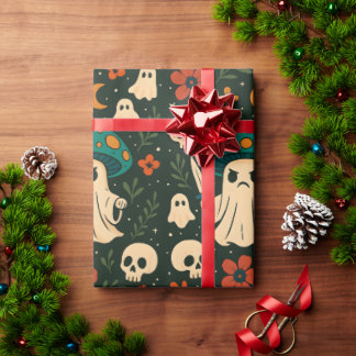 Papel De Presente Padrão do Shroom-Skull e Flores da Killer