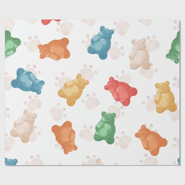 Papel De Presente Padrão do Urso Corajoso (Aberto)