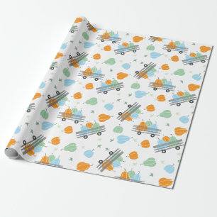 Papel De Presente Padrão do Vagão da Colheita de outono