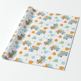 Papel De Presente Padrão do Vagão de Autumn Harvest Pumpkins