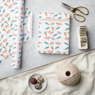 Papel De Presente Padrão dos animais marinhos
